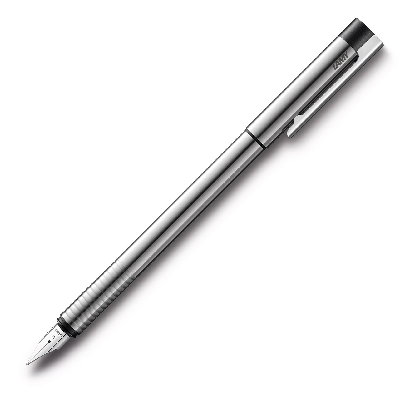 LOGO - Fountain Pen - M - Stainless Steel & Black