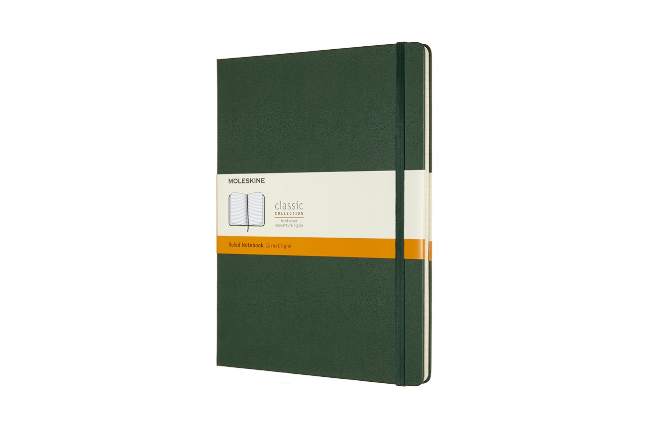 CLASSIC HARD COVER NOTEBOOK - RULED - EXTRA LARGE - MYRTLE GREEN