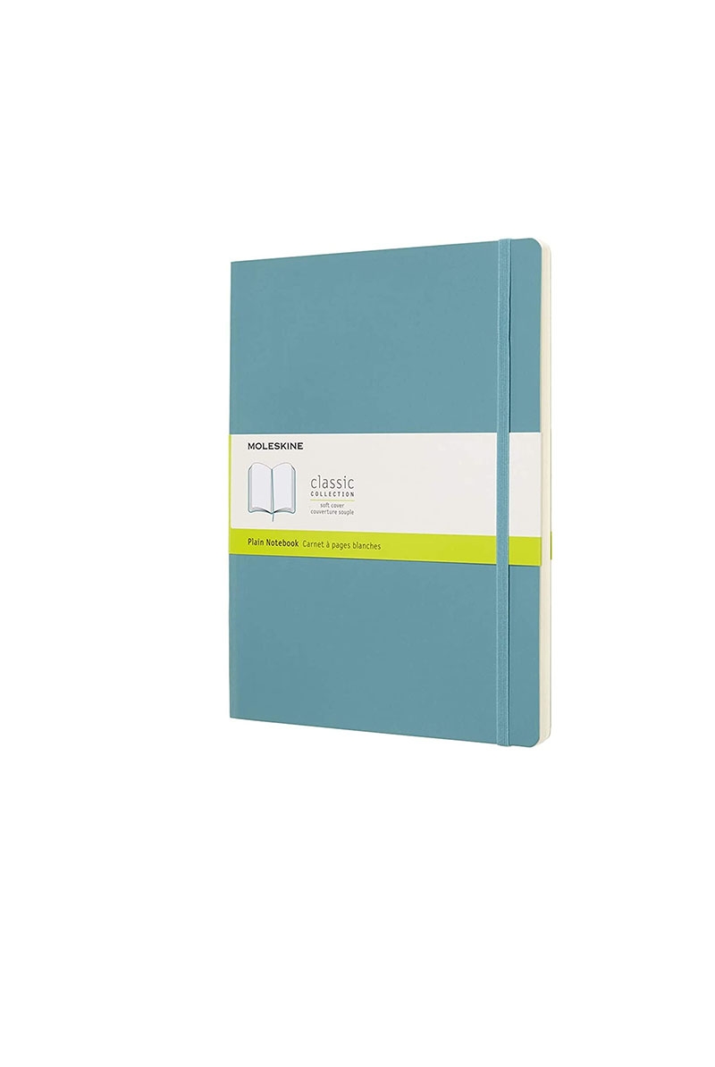 CLASSIC SOFT COVER NOTEBOOK - PLAIN - EXTRA LARGE - REEF BLUE