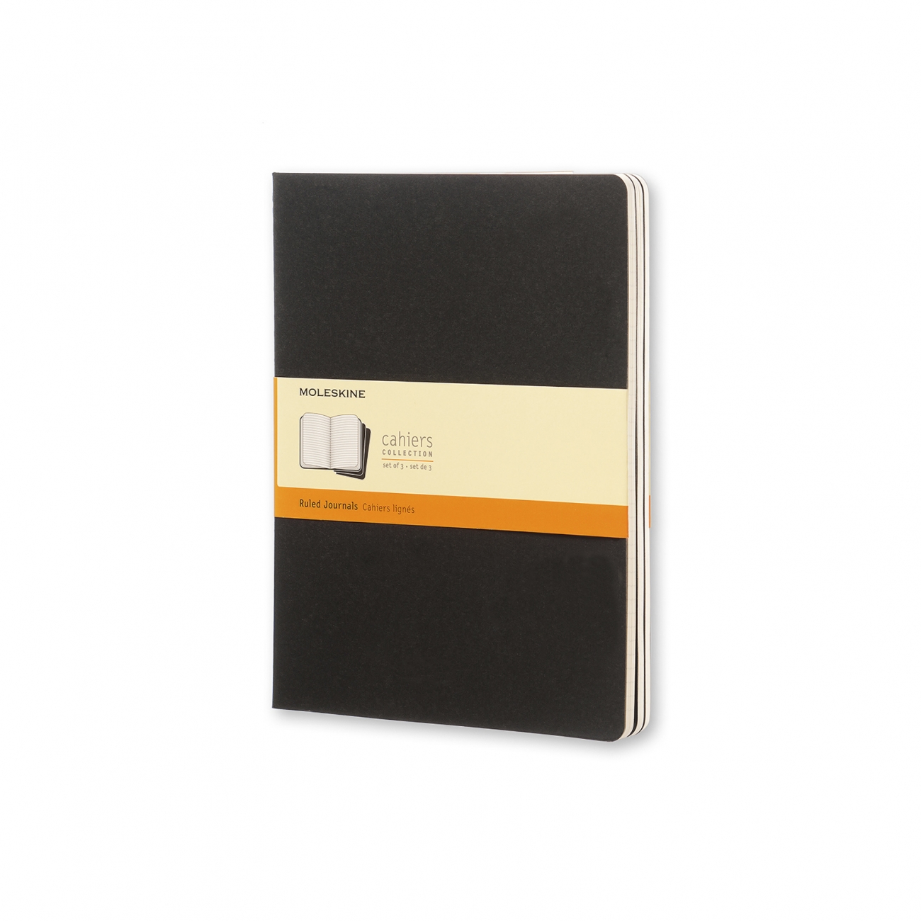CAHIER NOTEBOOK - SET OF 3 - RULED - EXTRA LARGE - BLACK