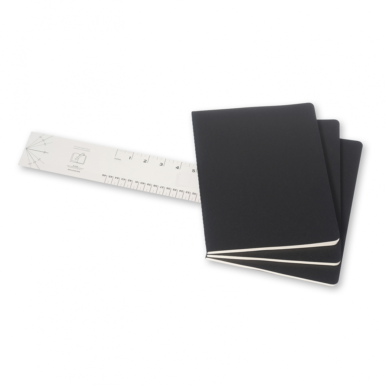 CAHIER NOTEBOOK - SET OF 3 - RULED - EXTRA LARGE - BLACK