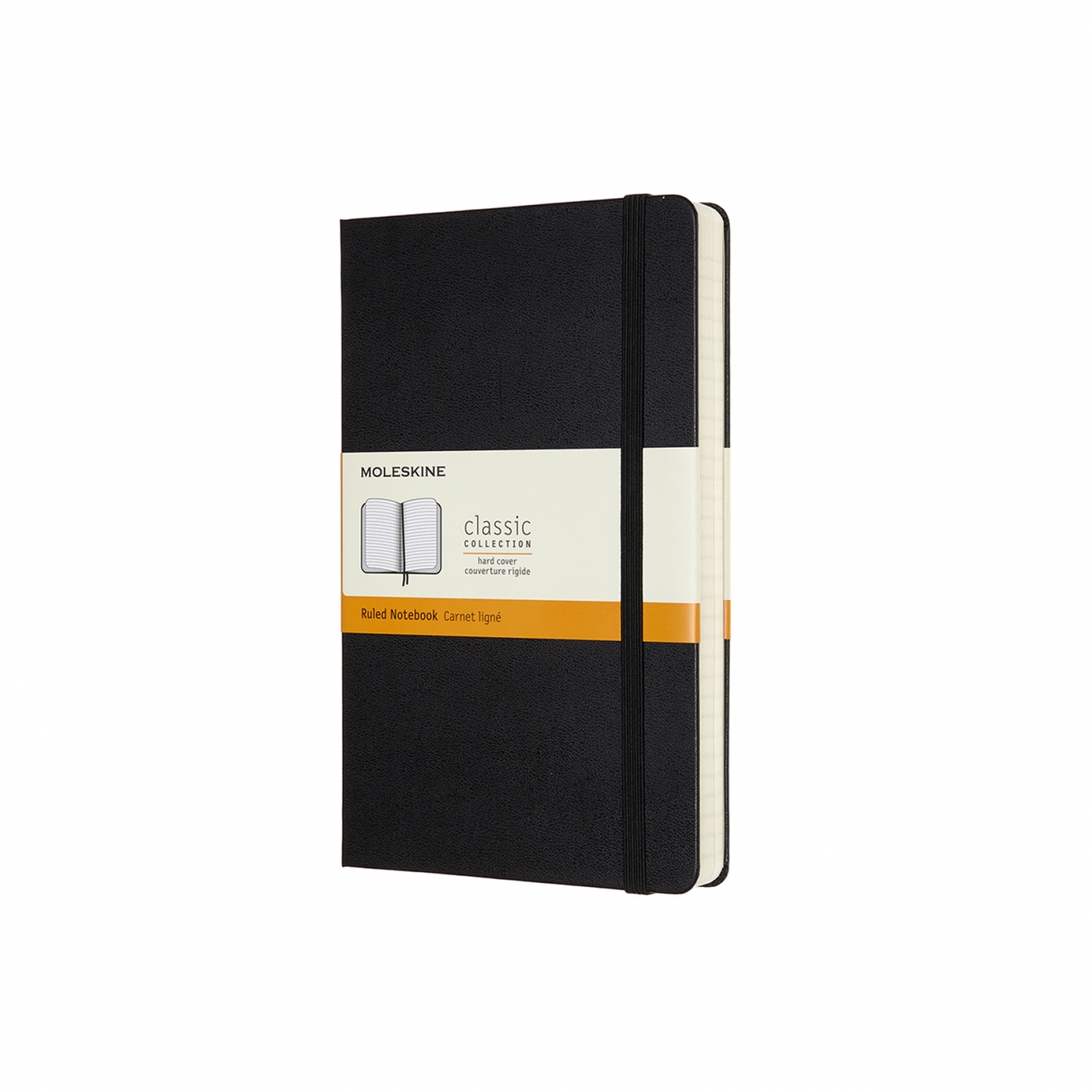CLASSIC HARD COVER NOTEBOOK - RULED - LARGE - BLACK