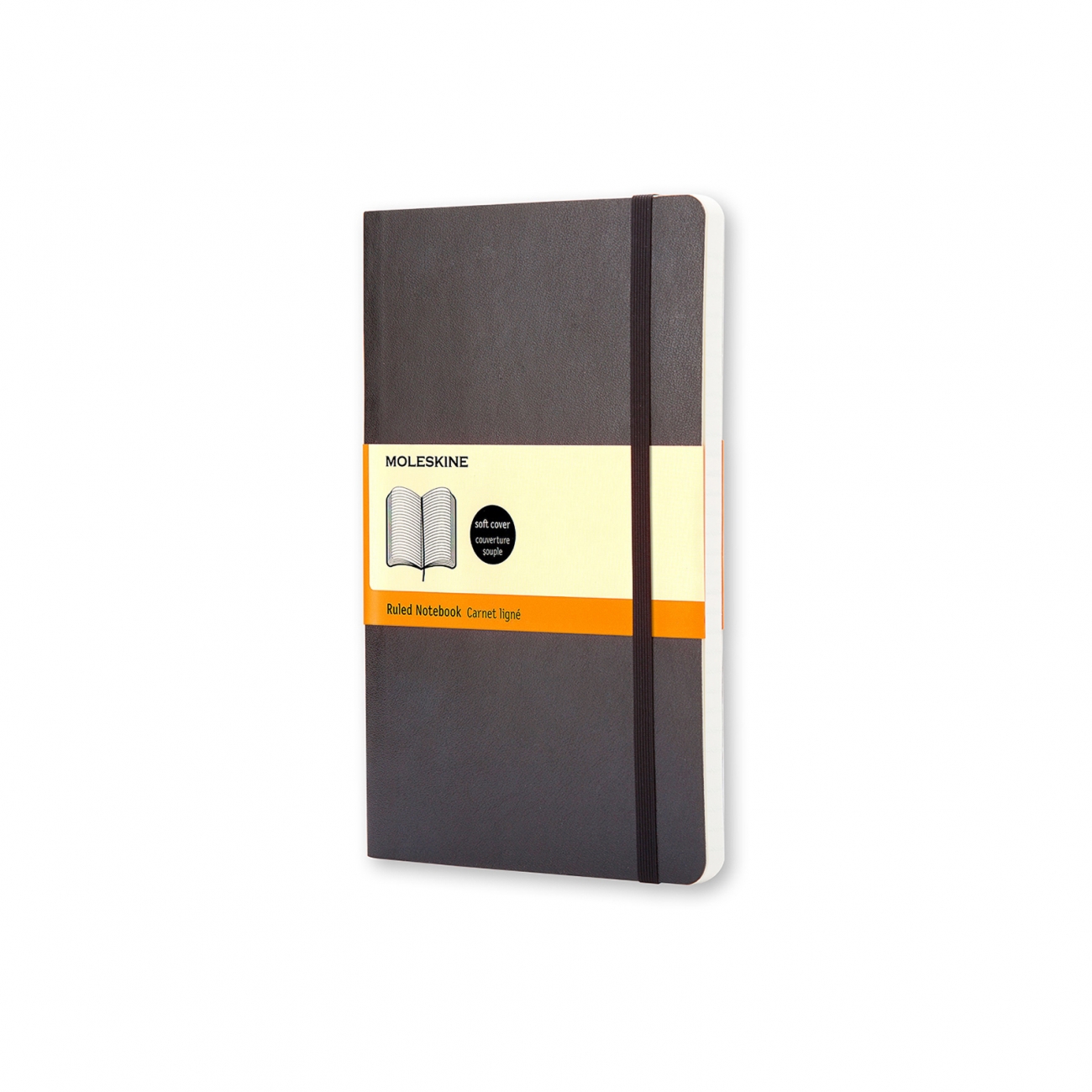 CLASSIC SOFT COVER NOTEBOOK - RULED - LARGE - BLACK