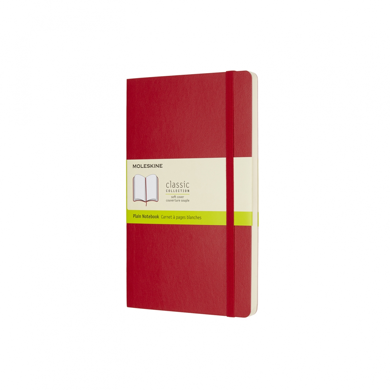 CLASSIC SOFT COVER NOTEBOOK - PLAIN - LARGE - SCARLET RED