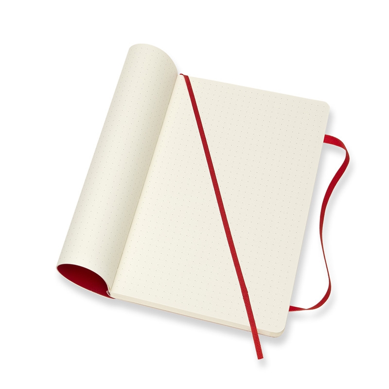 CLASSIC SOFT COVER NOTEBOOK - DOT GRID - LARGE - SCARLET RED