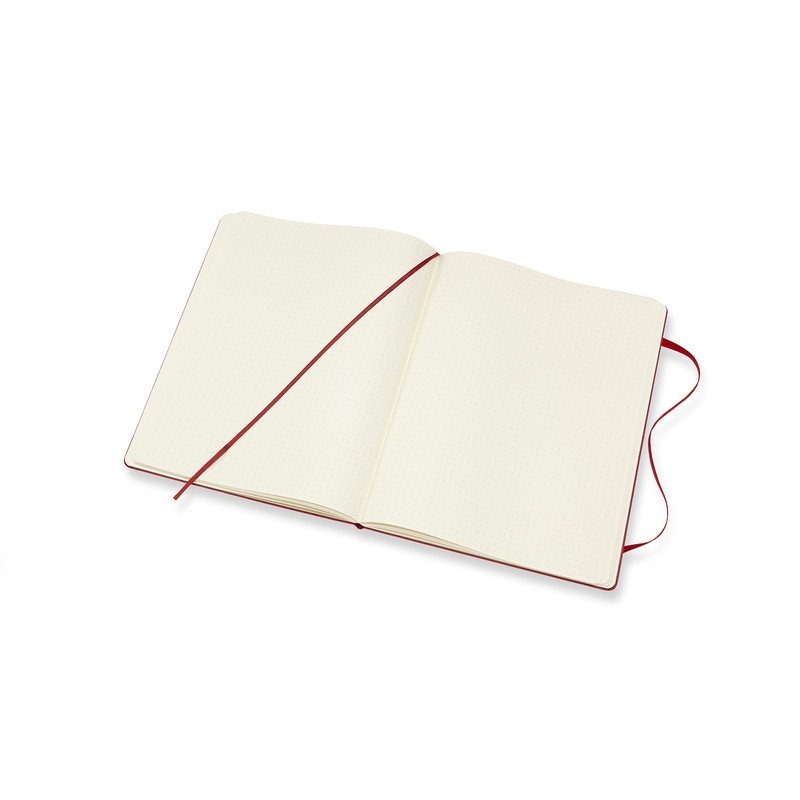 CLASSIC HARD COVER NOTEBOOK - DOT GRID - EXTRA LARGE - SCARLET RED