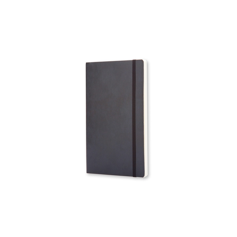 CLASSIC SOFT COVER NOTEBOOK - PLAIN - POCKET - BLACK