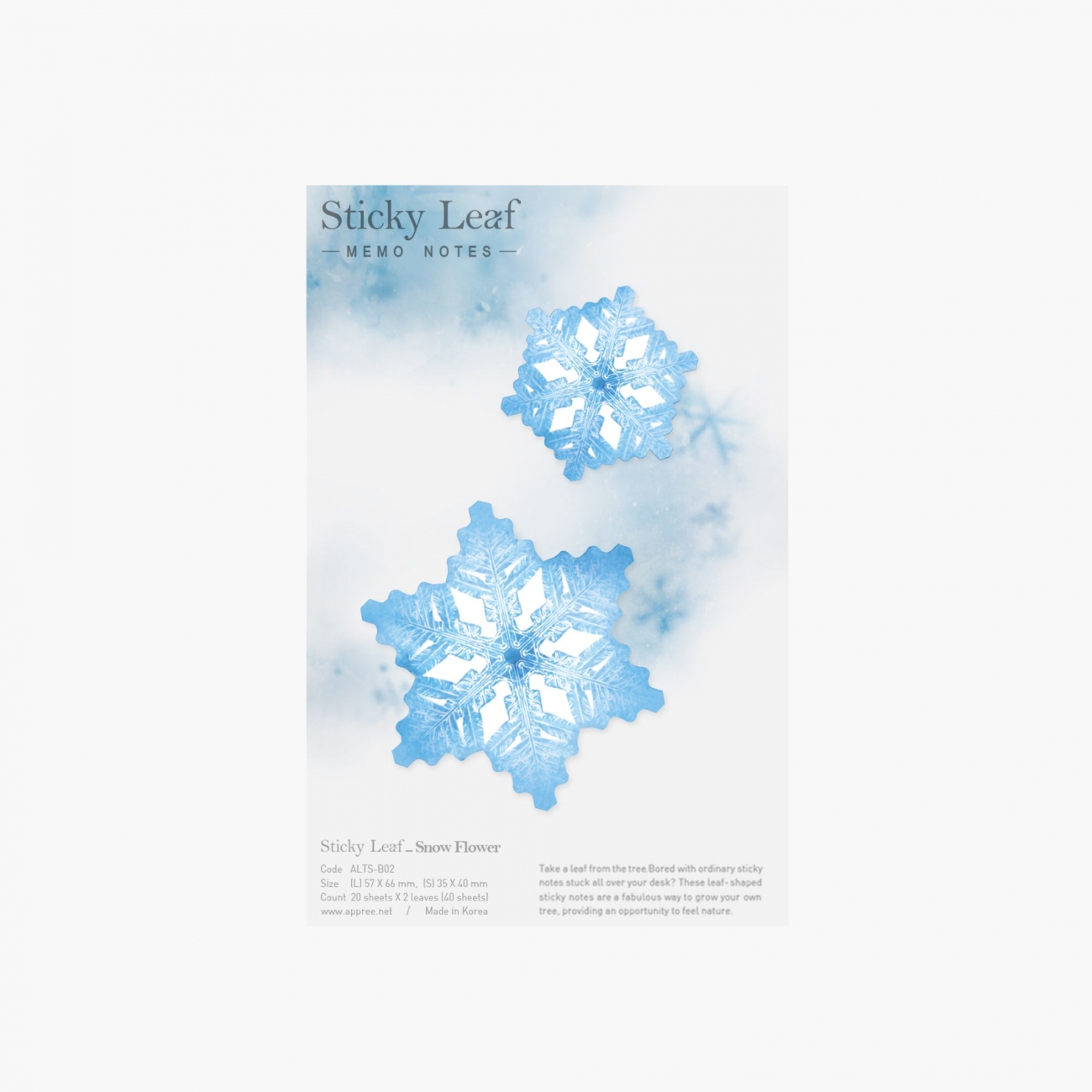 STICKY LEAF_TRACING SNOW FLOWER _Medium (Sticky Notes)