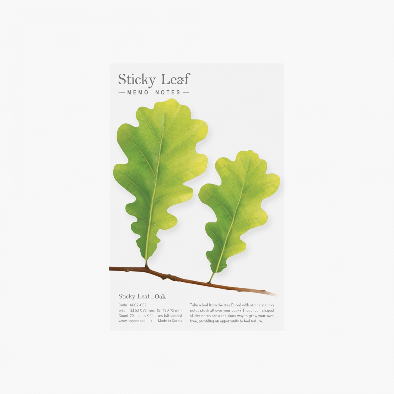 STICKY LEAF_OAK_ Medium (Sticky Notes)